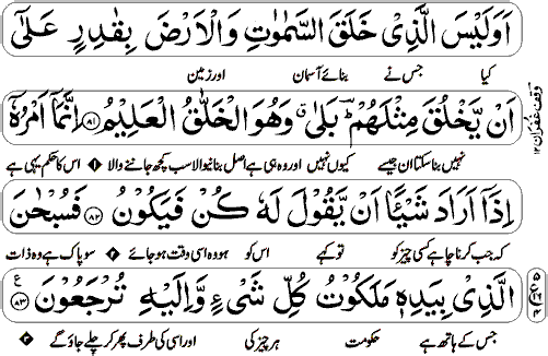 Surah Yaseen with Urdu page 11